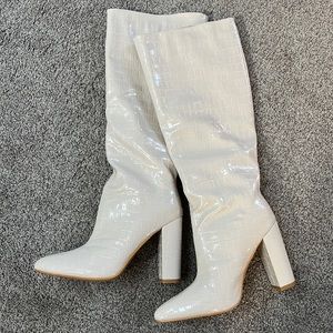 White (fake) snake skin boots